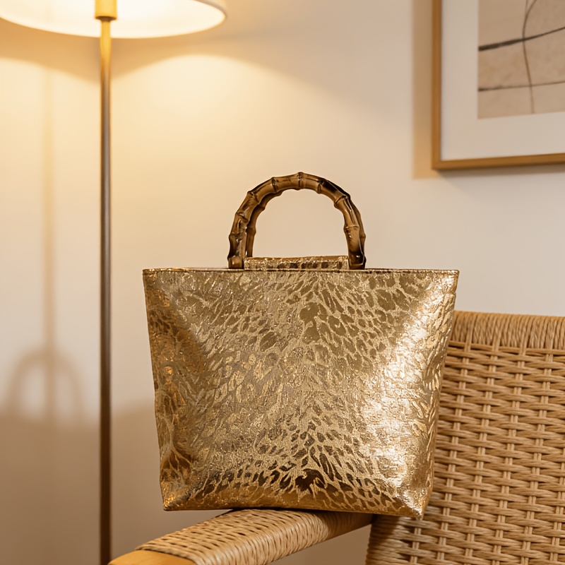 Light Luxury Metallic Gold Jac - Luxury Bags Tote 评论和价格